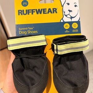 RuffWear Black Dog Booties with Yellow Straps 2.5in